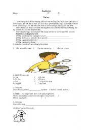 English worksheet: VERBS AND PARTS OF THE BODY