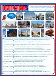 English Worksheet: London Sights - find pictures and explanations!