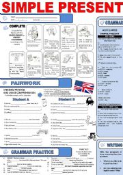 English Worksheet: PRESENT |simple and continuous| *Guide and Practice* | 