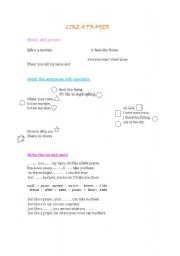 English Worksheet: sing a song