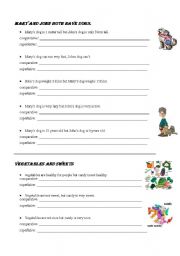 English worksheet: comparatives and superlatives