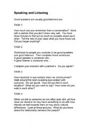 English Worksheet: Speaking and Listening