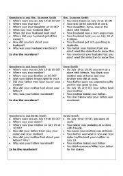 English Worksheet: Who dunnit?