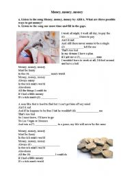 English Worksheet: Money, money, money  by ABBA (song)