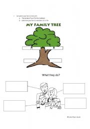 English Worksheet: My Family Tree