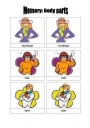 English Worksheet: Memory game - body parts (2/2)