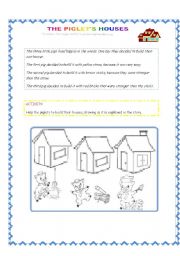 English Worksheet: THE PIGLETS HOUSES