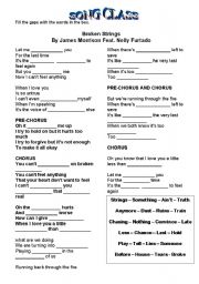 English worksheet: Broken Strings By James Morrison