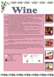 WINE (2 PAGES)TEXT +EXERCISES