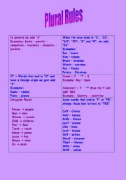 English worksheet: Plural Nouns