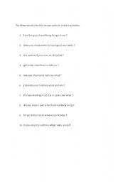 English worksheet: Jumbled questions worksheet