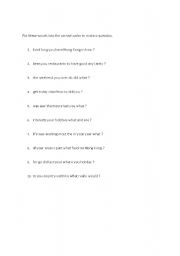 English Worksheet: Jumbled questions worksheet