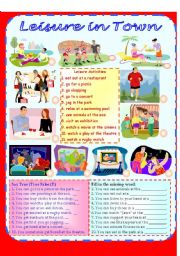 English Worksheet: Leisure in Town