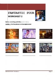 English worksheet: Fantastic Four movie worksheet 2