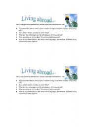 English worksheet: Living abroad, immigration