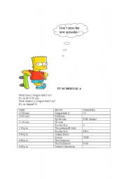 English Worksheet: tv schedule 