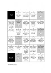 English Worksheet: present perfect continuous board game