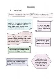 English Worksheet: celebrations