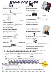 English Worksheet: Song: Save my life - P!NK Biography and Exercises