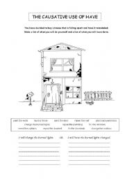 English Worksheet: The causative use of have