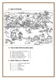 English Worksheet: Dora the Explorer+There is/are