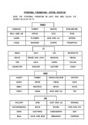 English Worksheet: PERSONAL  PRONOUNS