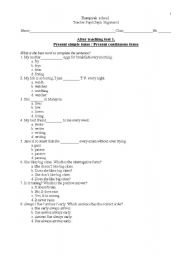 English worksheet: present simple tense choices