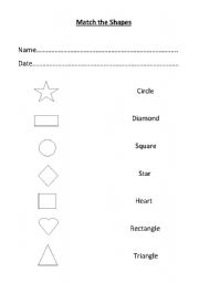 English Worksheet: Match the shapes