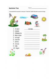 English worksheet: summer