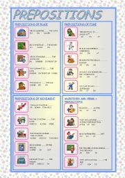 English Worksheet: PREPOSITIONS