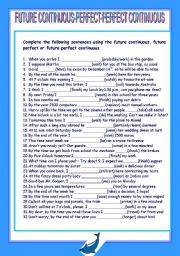 English Worksheet: FUTURE TENSES MIXED