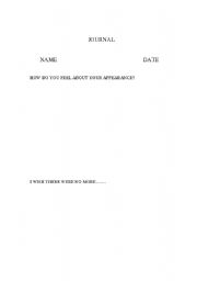 English worksheet: Journal