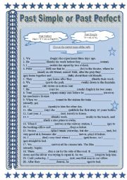English Worksheet: Past Simple or Past Perfect