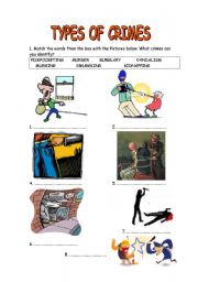 English Worksheet: TYPES OF CRIMES