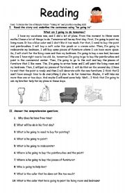 English Worksheet: Simple Future- Be going to