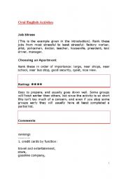 English Worksheet: Oral English Activities for daily conversation