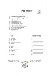 English worksheet: PROFESSIONS