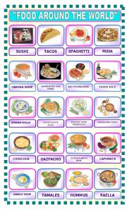 English Worksheet: international food!