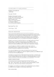 English Worksheet: reservation form