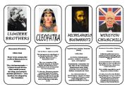 English Worksheet: Famous people speaking cards (was,were) part 6