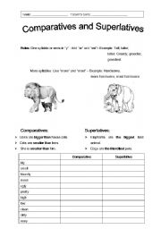 English Worksheet: Comparatives and Superlatives