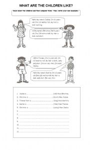English Worksheet: What are the children like?