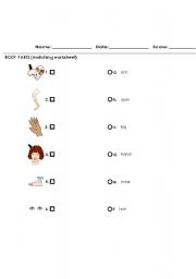 English Worksheet: Body Part 