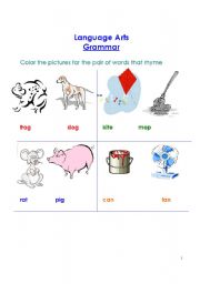 English worksheet: Rhyming Words