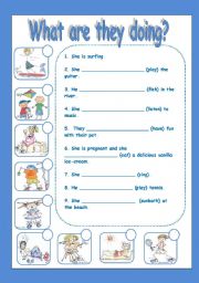 English Worksheet: Present Continuos