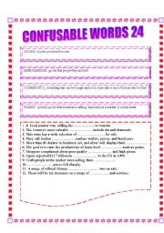 English Worksheet: CONFUSABLE WORDS 24: GOODS, MERCHANDISE, COMMODITY, WARES- CURE, REMEDY,HEAL TREAT