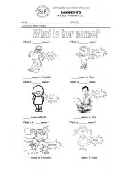 English Worksheet: Whats her name
