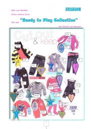 Cut out and keep: a worksheet about clothes for elementary students