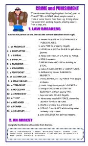English Worksheet: Project on CRIME and PUNISHMENT - Part 1 -