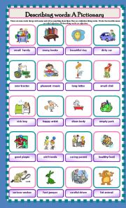 English Worksheet: Describing words: 